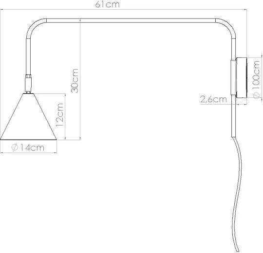 Sollux Classic Lamp Wall with Socket E14 Red 10x10cm