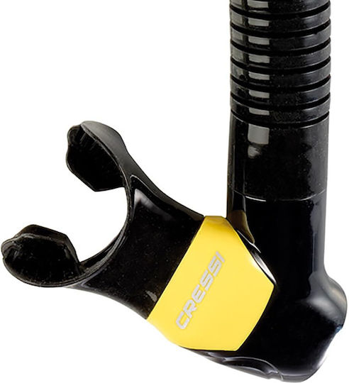 CressiSub Snorkel Black/Yellow with Silicone Mouthpiece