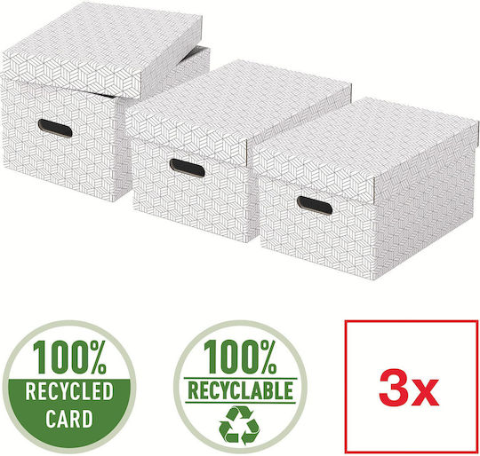 Esselte Κουτί Αρχειοθέτησης με Καπάκι 20.5x36.5x26.5εκ. Λευκό 3τμχ