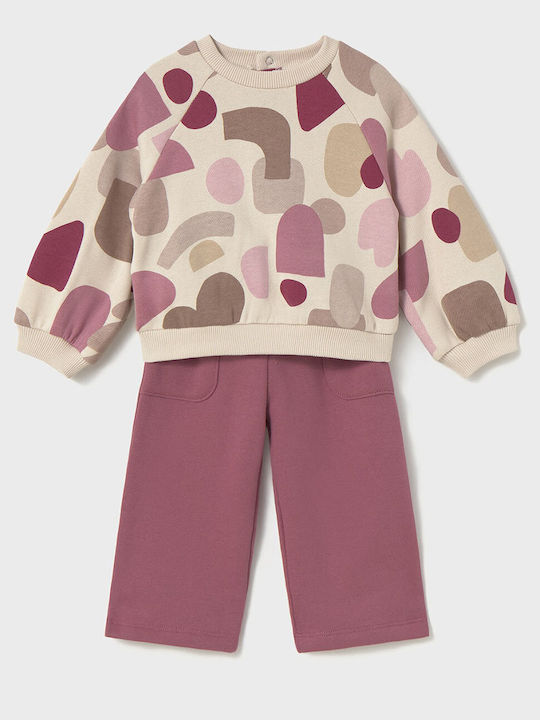 Kids Sweatpants Set Pink 2pcs