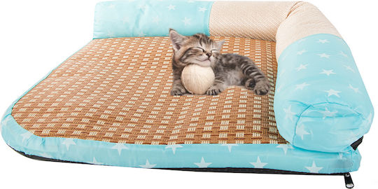 Cat Bed Fluffy Mattress Scratching Post Together 65x55cm Beige Ecru All Cats Beige Ecru