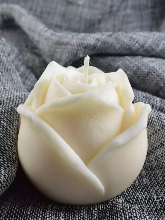 Closed Rose-Shaped Candle Gingerbread Caramel Mousse