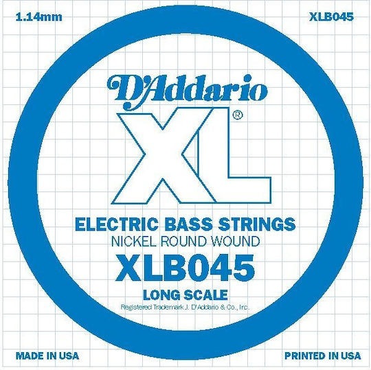 Daddario Single Nickel Wound String for Bass Single XL Bass Long Scale 45"