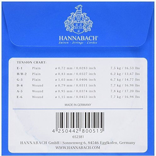 Hannabach Set of Nylon Strings for Classic Guitar 4/4 800 High Tension
