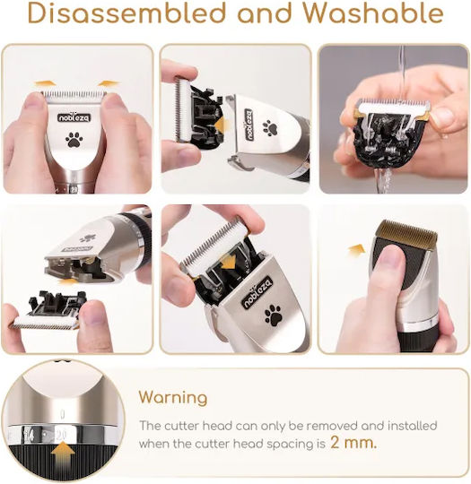 Nobleza Pet Electric Clipper Dog Cat Grooming Machine 4 Combs 17.6x4.5x4.2cm