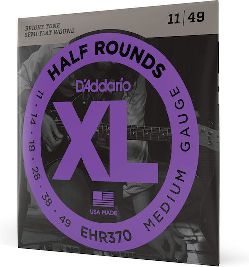 Daddario XL Half Rounds Σετ Χορδών Stainless Steel Ηλεκτρικής Κιθάρας 11 - 49" Medium