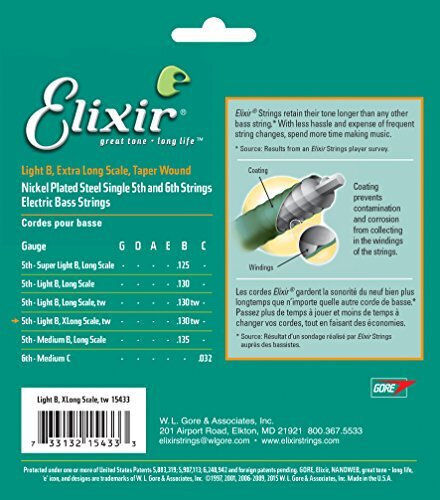Elixir Nanoweb Extra Long Scale B Einzel E-Gitarrensaiten Nickel Plated Steel