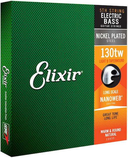 Elixir Nanoweb Extra Long Scale B Einzel E-Gitarrensaiten Nickel Plated Steel