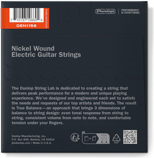 Dunlop Set Electric Guitar Strings Nickel Wound 10 - 56