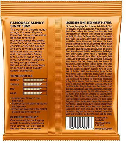 Ernie Ball Hybrid Slinky 3 Pack Single Electric Guitar Strings Nickel Wound 6 Pieces