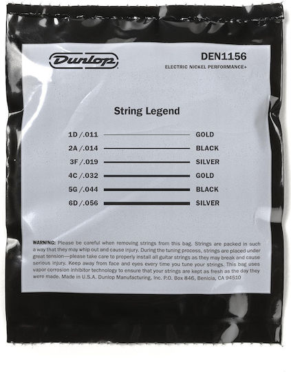 Dunlop Set Electric Guitar Strings Nickel Wound 10 - 56