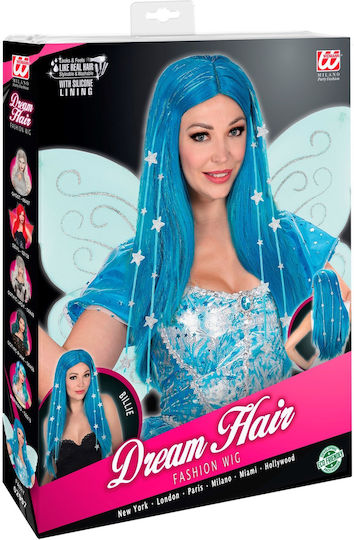 Fairy Αποκριάτικη Περούκα Ίσια Μπλε για Halloween