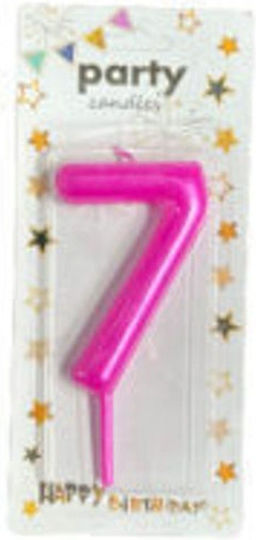 Νο8 Geburtstagskerze Nummer "8" in Rosa Farbe 448483