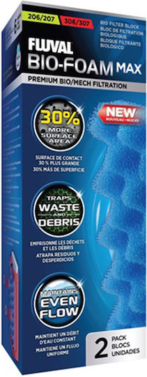 Fluval Bio Foam Max Sponge for Aquarium Filtering 207/307 2pcs