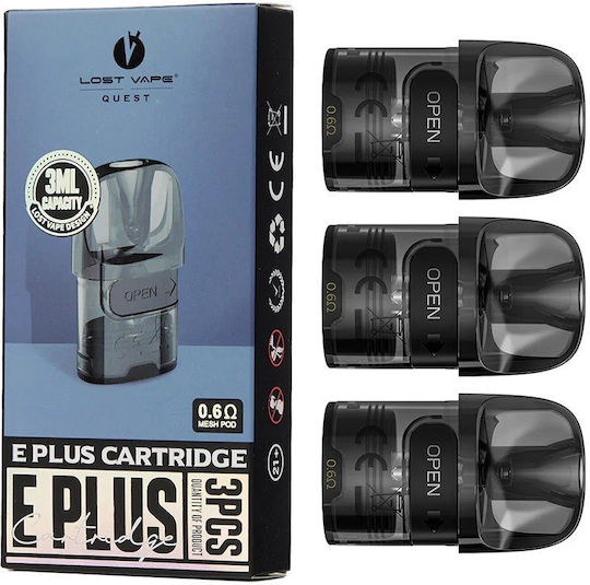 Lost Vape E Plus Dual Mesh Cartridge 3ml 1pcs 0.30 Ohm