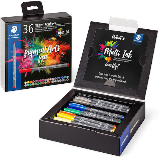 Staedtler Brush Pen Pigment Drawing Markers Thin Set 36pcs