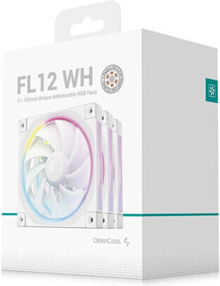 Deepcool FL12 Case Fan 120mm (2150rpm / 55cfm) με RGB Φωτισμό 3τμχ Λευκό
