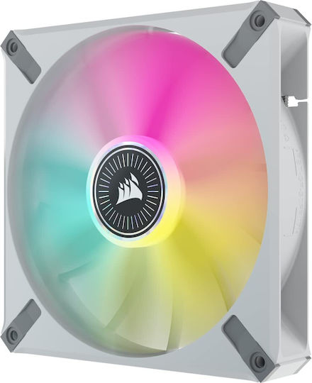 Corsair ICUE ML140 Elite Premium Case Fan (1600rpm / 82.9cfm) με RGB Φωτισμό και Σύνδεση 4-Pin PWM 2τμχ Λευκό
