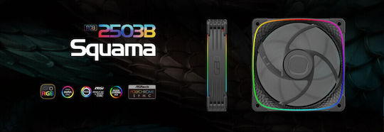 Geometric Future Squama Case Fan 120mm (2000rpm) με Λευκό Φωτισμό και Σύνδεση 4-Pin PWM 3τμχ Λευκό
