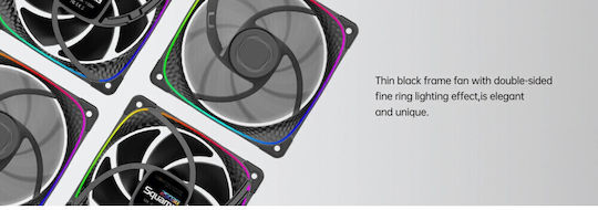 Geometric Future Squama Case Fan 120mm (2000rpm) με Λευκό Φωτισμό και Σύνδεση 4-Pin PWM 3τμχ Λευκό