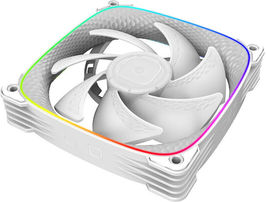 Geometric Future Squama Case Fan 120mm (2000rpm) με Λευκό Φωτισμό και Σύνδεση 4-Pin PWM 3τμχ Λευκό