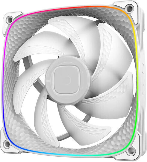 Geometric Future Squama Case Fan 120mm (2000rpm) με Λευκό Φωτισμό και Σύνδεση 4-Pin PWM 3τμχ Λευκό