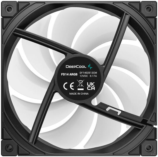 Deepcool Fd14 Вентилатор За Кутия 140мм (1650 Оборота / 82.53 CFM) С ARGB Осветление И Свързване 3-Pin / 4-Изводна ШИМ 3 Бр