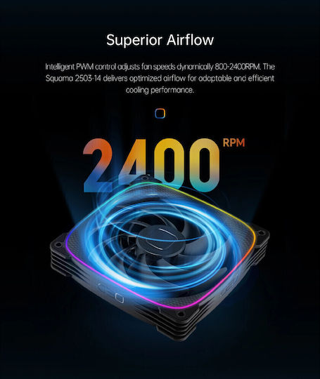 Geometric Future Ventilator Pentru Carcasă Squama 140mm (2400rpm / 91.15cfm) Cu Iluminare RGB