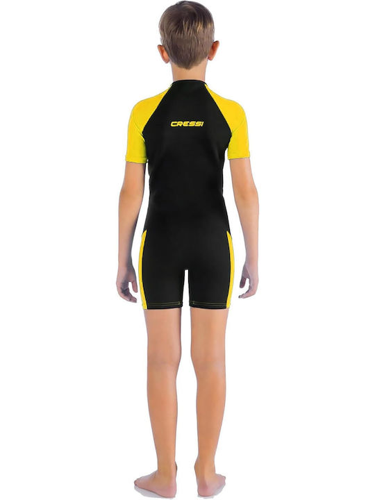 CressiSub Little Shark Kids Playsuit Wetsuit with Zip Black/Yellow 2mm
