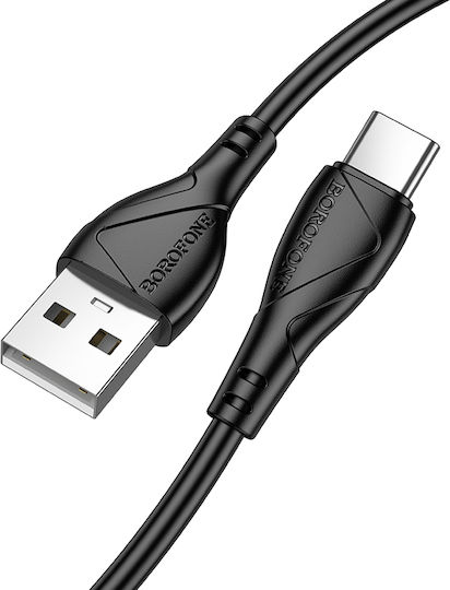 Borofone USB 2.0 Cable USB-C male - USB-A 18W Μαύρο 1m