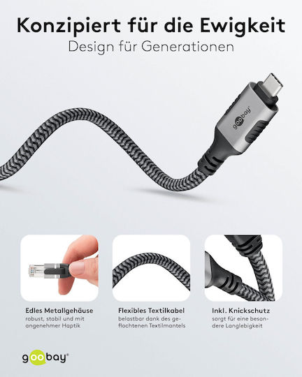 Goobay USB 2.0 Cable USB-C male - USB-C Μαύρο 3m 70699