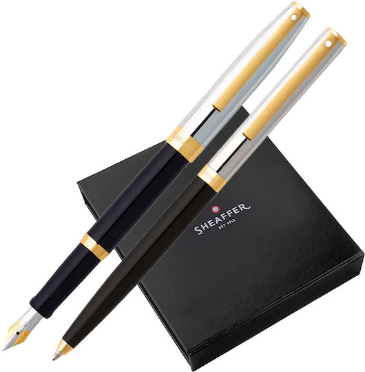 Sheaffer Sagaris Лъскаво Черно С Хромирани Акценти Комплект Химикалка И Писалка