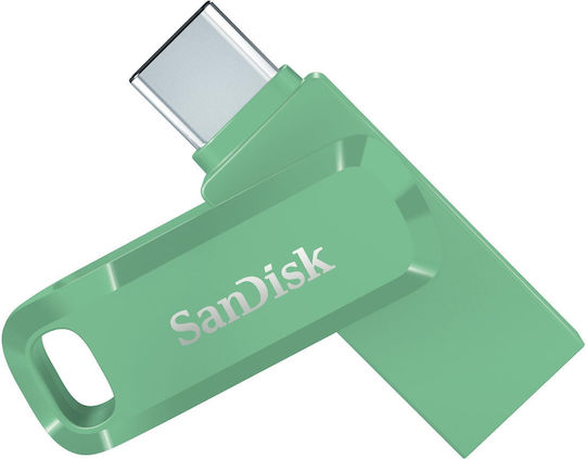 Sandisk Ultra Dual Drive Go 64GB USB 2.0 Stick με σύνδεση USB-C & USB-A Πράσινο