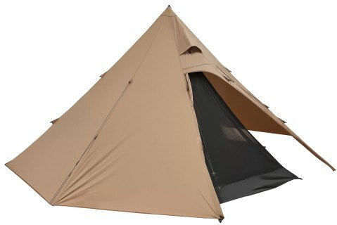 Vevor Camping Tent Teepee Brown with Double Cloth 4 Seasons for 4 People 380x380x200cm