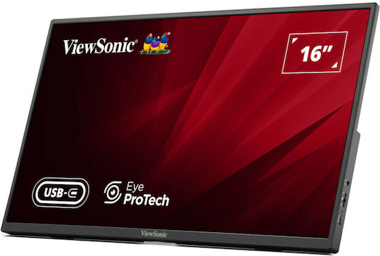 Viewsonic VA1650 IPS Tragbarer Monitor 16" FHD 1920x1080 mit Reaktionszeit 7ms GTG