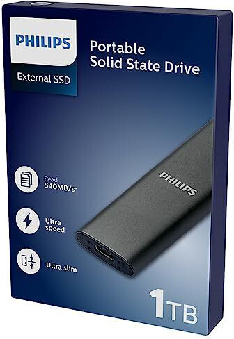 Philips FM02SS030P USB-C / USB 3.0 Външен SSD 1TB M.2 Сив