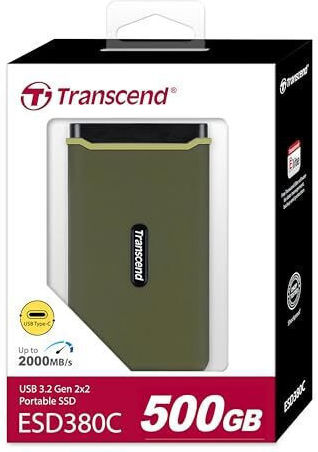 Transcend ESD380C USB-C / USB 3.2 Externe SSD 500GB 2.5" Grün