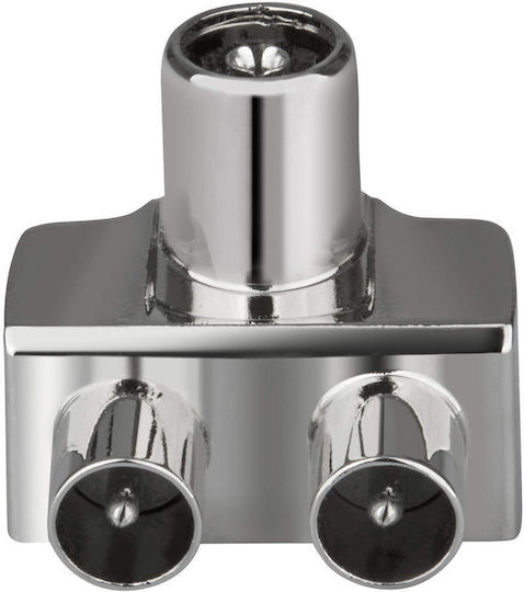 Oehlbach Konverter Koaxial männlich zu Koaxial 2x weiblich Silber 1Stück D1C17218