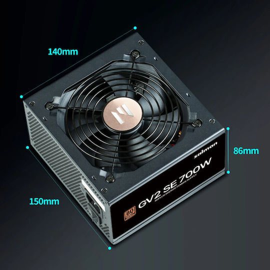 Zalman ZM700-GV2-SE 700W Μαύρο Τροφοδοτικό Υπολογιστή Full Wired 80 Plus Bronze