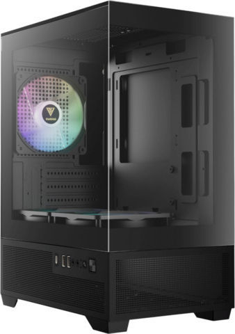 Gamdias AURA GC9M Elite Gaming Micro Tower Computer Case with Side Window and ARGB Lighting Black