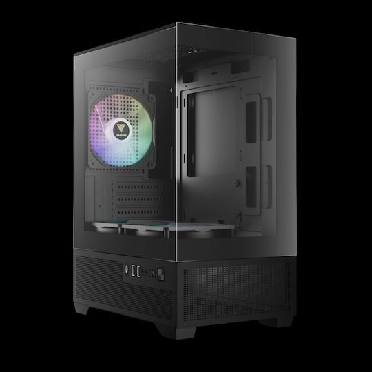 Gamdias AURA GC9M Elite Gaming Micro Tower Computer Case with Side Window and ARGB Lighting Black