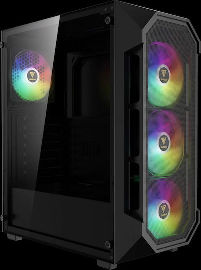 Gamdias AURA GC1 Gaming Midi Tower Computer Case with Side Window and RGB Lighting Black