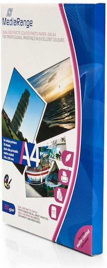 MediaRange Φωτογραφικό Χαρτί Dual Side Matte A4 (21x30) 250gr/m² για Εκτυπωτές Inkjet 50 Φύλλα