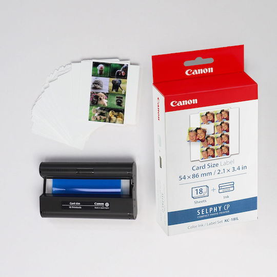 Canon KC-18 IL Photo Paper Gloss 54x86 for Printers Inkjet 18 Sheets