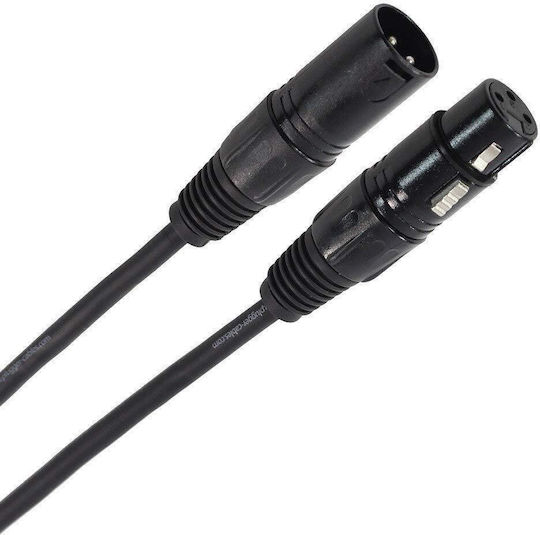 Plugger Cable XLR male - XLR female Μαύρο 10m (DK-PLG00026)