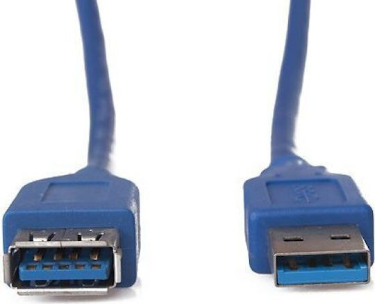 VCOM USB 3.0 Кабел USB-A мъжки - USB-A женски Син 1.5м CU302-1.5