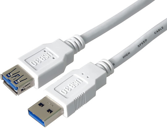 Premiumcord USB кабел USB-A USB-A 5 M Бял Ku3paa5w
