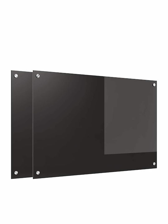 Vidaxl Rame de Pat Spate de Bucătărie Negru 90 X 60 X 0.8 cm Sticlă Temperată