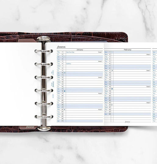 Ετησιο Πλανο Καθετο Filofax 2026 Pocket Αγγλικο Vertical Year Planner English Λευκο 26-68202
