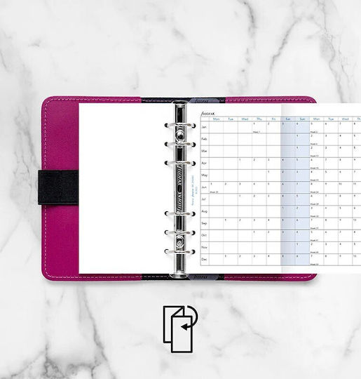 Ημερολογιο Filofax 2026 Personal Αγγλικο Ετησιο Πλανο Οριζοντιο Year Planner Horizontal Λευκο 26-68401